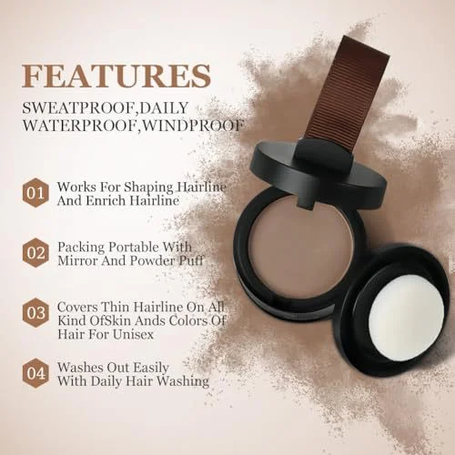 4.5g no logo private label root cover up hairline shadow powder puff for women thin hair hairline shaping powder
