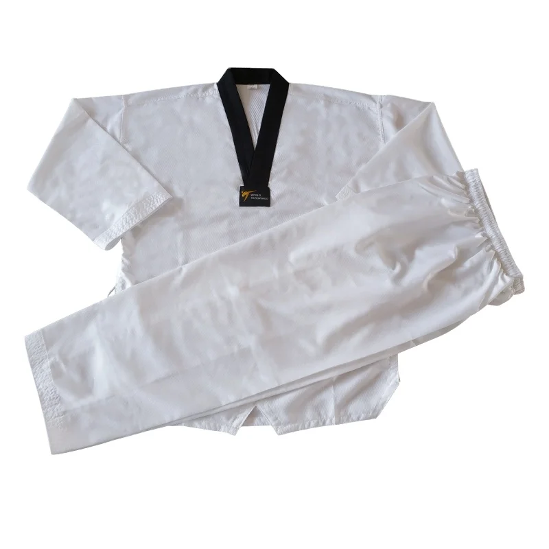 Sangmoodo black v neck supplier martial arts master wtf dobok ultralight taekwondo uniform