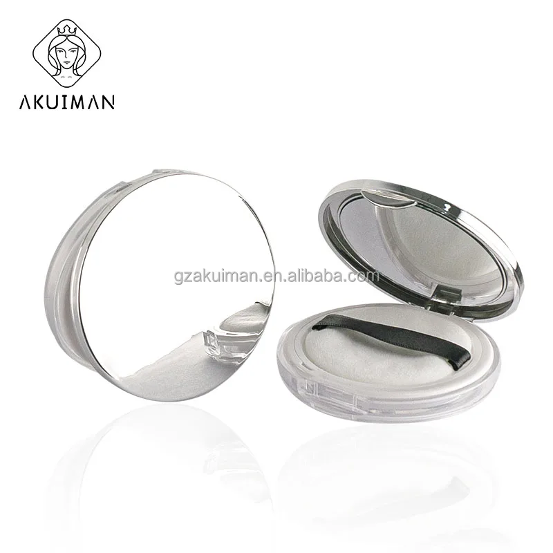 Colorful loose powder flip power packing box makeup refillable body powder container with puff loose powder case