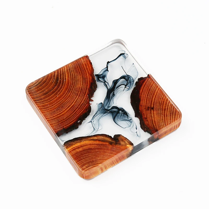 
Artist designs Japan style epoxy resin craft wooden coasters 