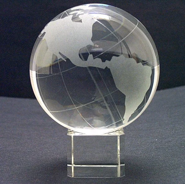  MH-Q0013 personalized 3d laser engraved crystal glass globe