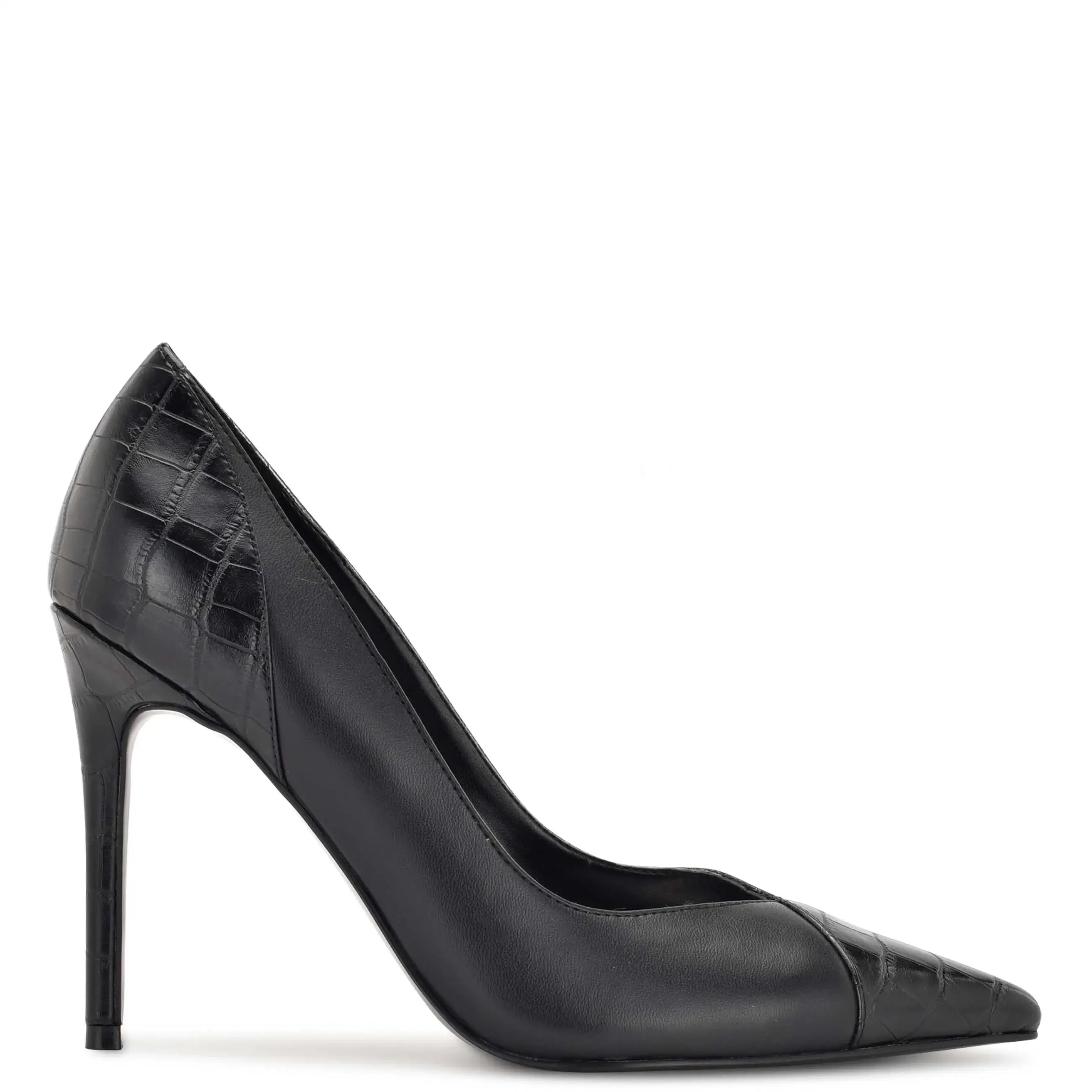 thin high heel pointed toe black  faux crocodile print leather  pumps for women or laddies women shoes pumps bride pump shoes