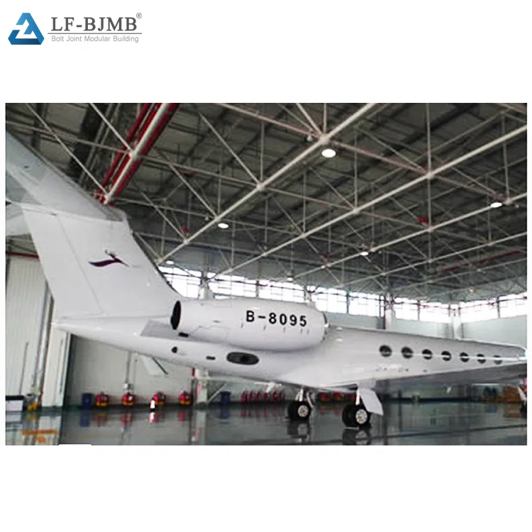 Недорогой длинный пролетный стальной самолет-ангар с фермой свода