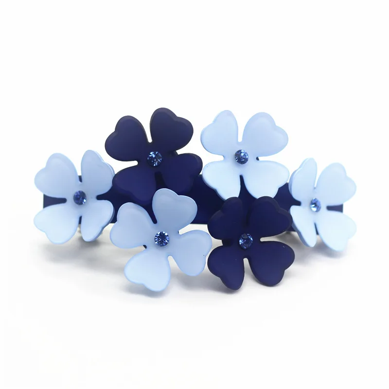 2022 New Elegant Flower Shape Hairpins Crystal Alloy Girls Barrette Hair Clips Spring Women Headdress Clip Hair Accessories