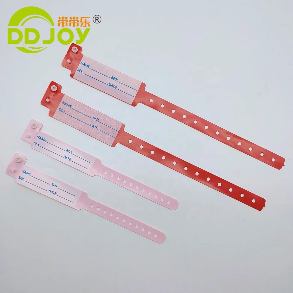 PVC Material Mother Baby Write on hospital medical id wristbands cheap custom hospital wristband