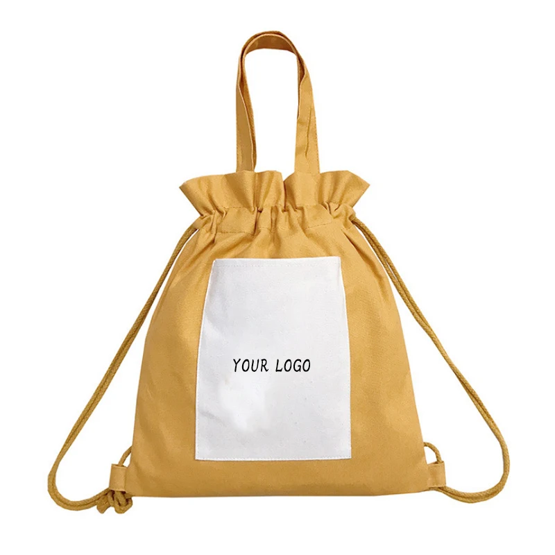 Wholesale cheap customised lightweight cotton canvas drawstring bag cotton shoe customized tote bags
