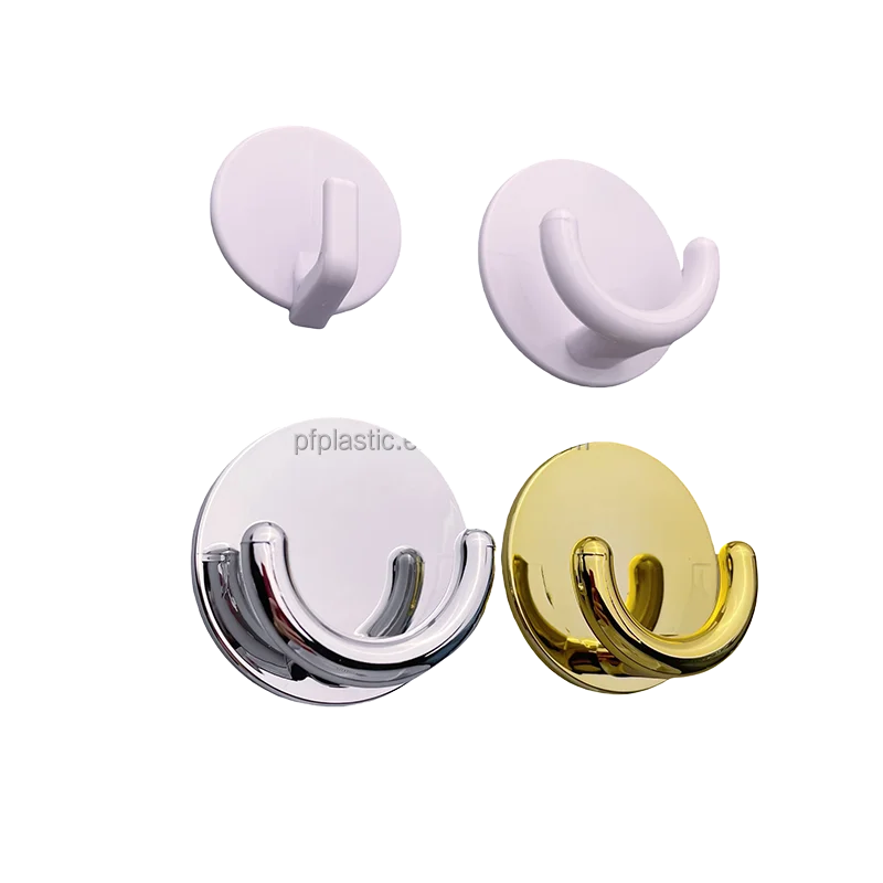 Self-Adhesive ABS Plastic Wall Hooks White Chromed Stick-On Removable Sticky Small Large Multifunctional Sundries Bulk Box