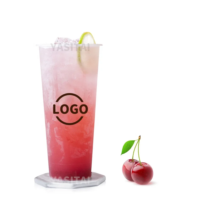 Fruit Salad Frosted Disposable Plastic PP Injection Cup For boba Tea Milkshake