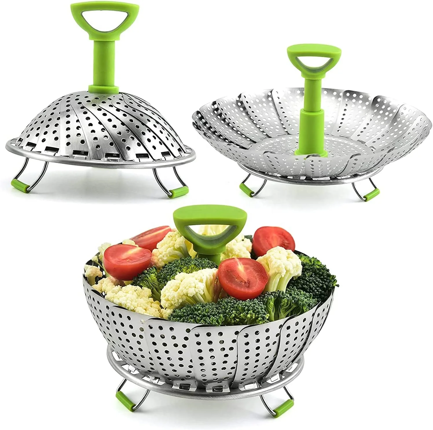Adjustable Sizes Cooking Steamer Basket Stainless Steel Vegetable Steamer for Cooking