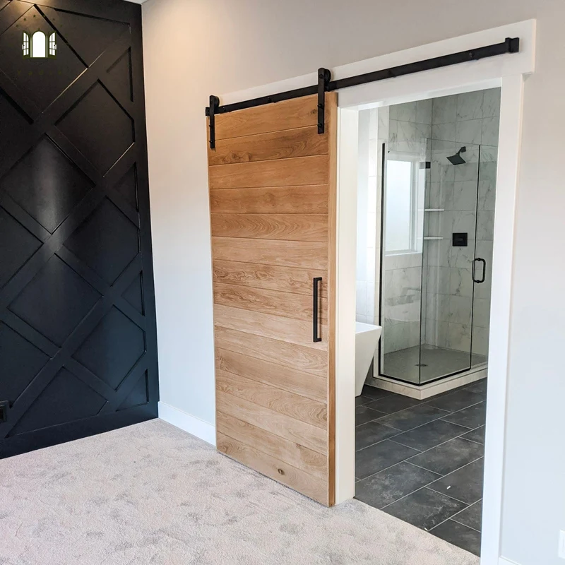 High quality sliding barn door solid wood door customized single interior barn door