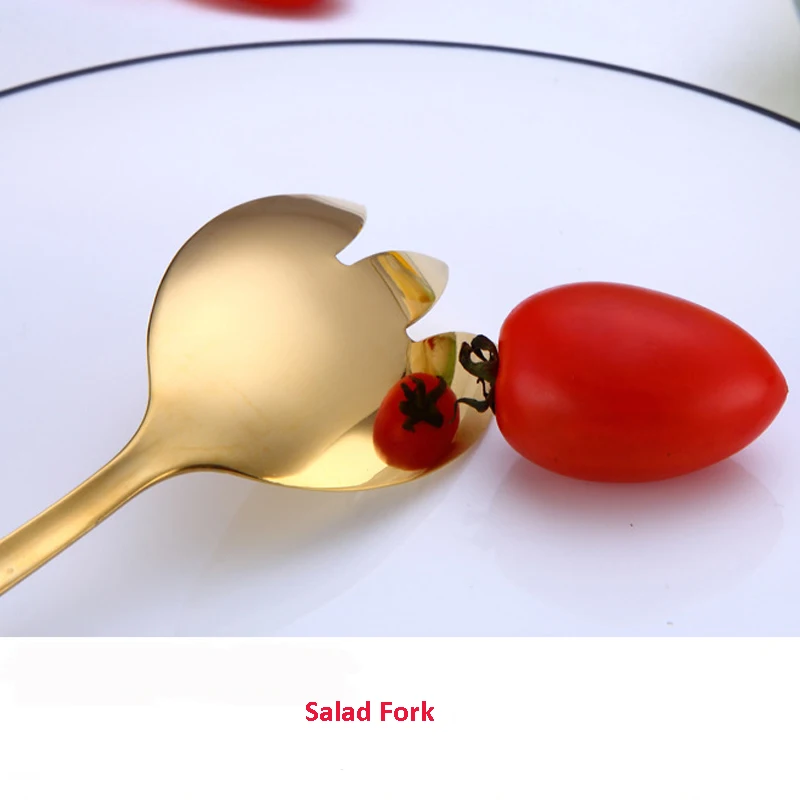 Stainless Steel Salad Servers Table Silverware Salad Fork and Spoon Set