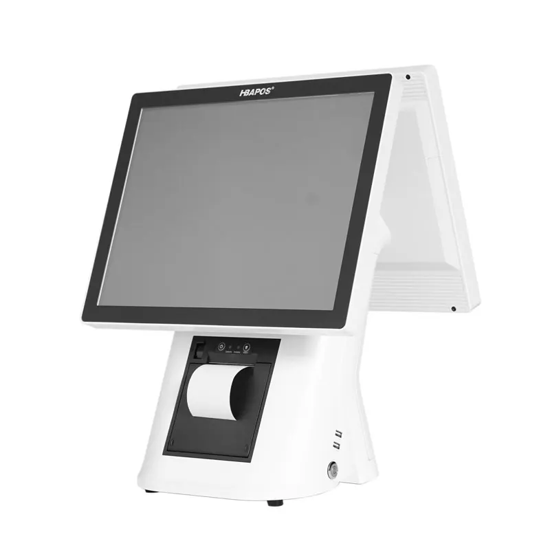 Billing Retail Restaurant Electronic Touch Pos Terminal Cashier Machine Cash Register Dual Screen 15inch Built in Printer