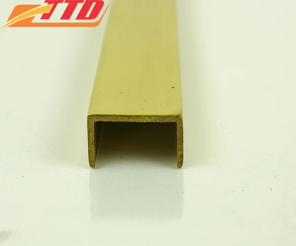 Customized 99.99% Solid Copper Brass Rod Bar U Shape Brass Castings and Various Shapes Brass Strip Metal Tile Trim