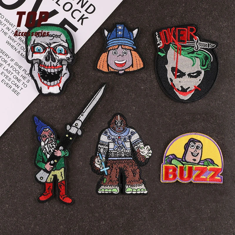 Handmade Custom Iron-on Patches Embroidery Patches Unique Design for Clothing Cartoon Embroidered Fabric Cotton PVC 10 Pcs