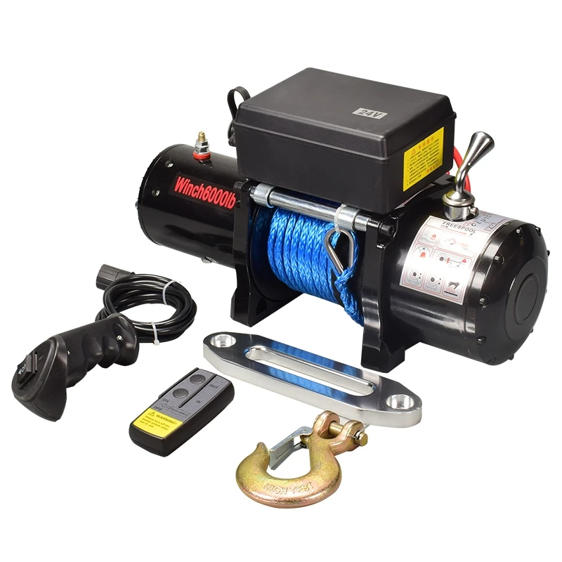 
 High Quality Truck Jeep Pulling Auto Mini 4500LBS 12v/24v Capstan Electric Winch with Two Remotes Offload 4x4 Car  