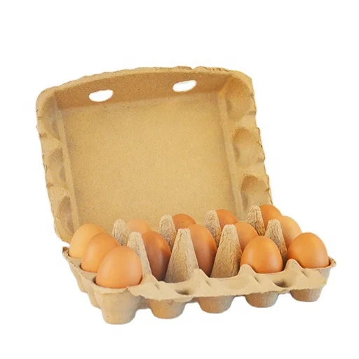 White Wholesale 15 Cells Paper Egg Carton Box plastic free pulp egg carton tray supermarket transparent