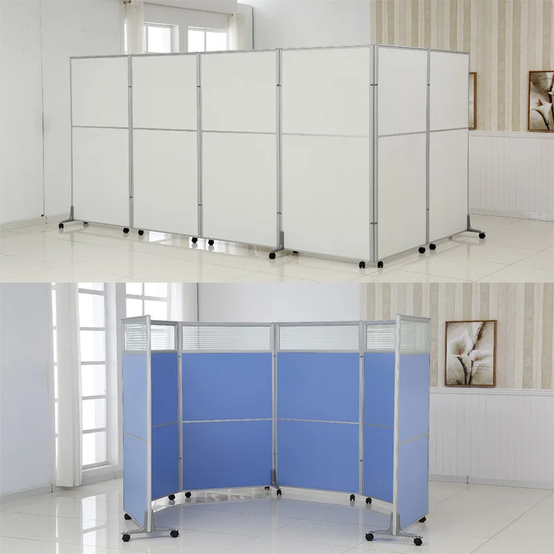 Modern Movable Office Partition Mobile Office Screen Divider Portable Wall Partitions With Wheels