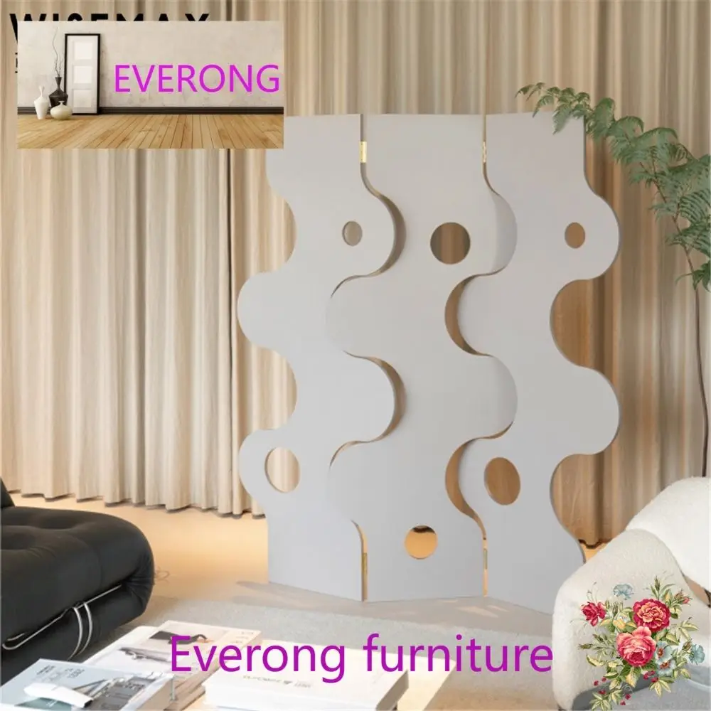 EV FURNITURE Nordic indoor decor Openwork curve shape screen Folding acrylic partition for home