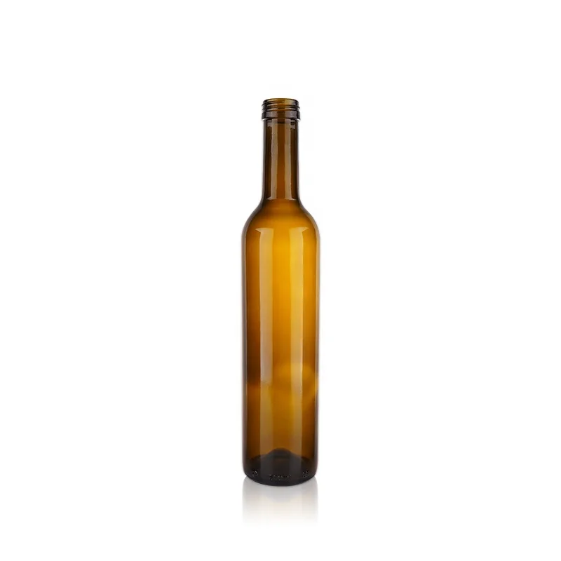 amber green customized label 750ml 500ml Glass Wine Bottle With Lid for wine drinks