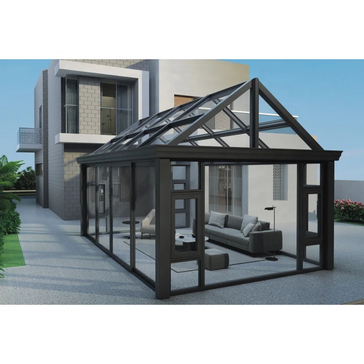 Customized Waterproof Sun Protection Free Standing Sunroom Tempered Glass Sunrooms With Aluminium For Villa Garden for sale