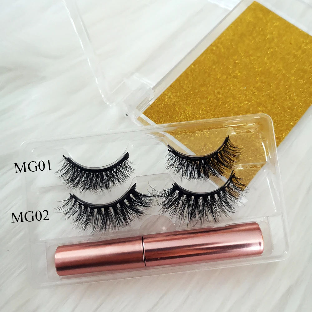 private label brand 5 pair False mink Eyelash magnetic eyelashes set vendor magnetic eyeliner distributor custom packaging