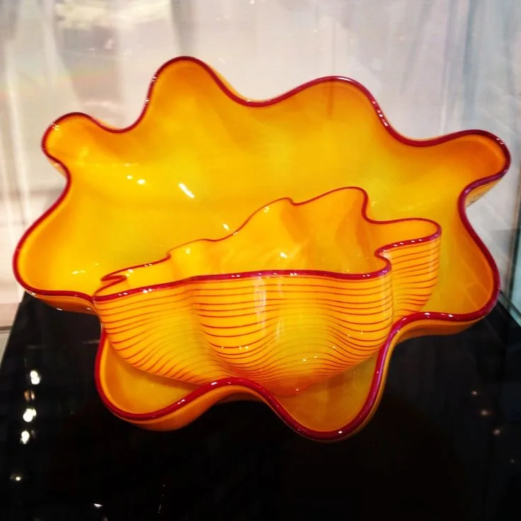 Wholesale art murano glass bowl sculpture 100% hand blown glass crafts