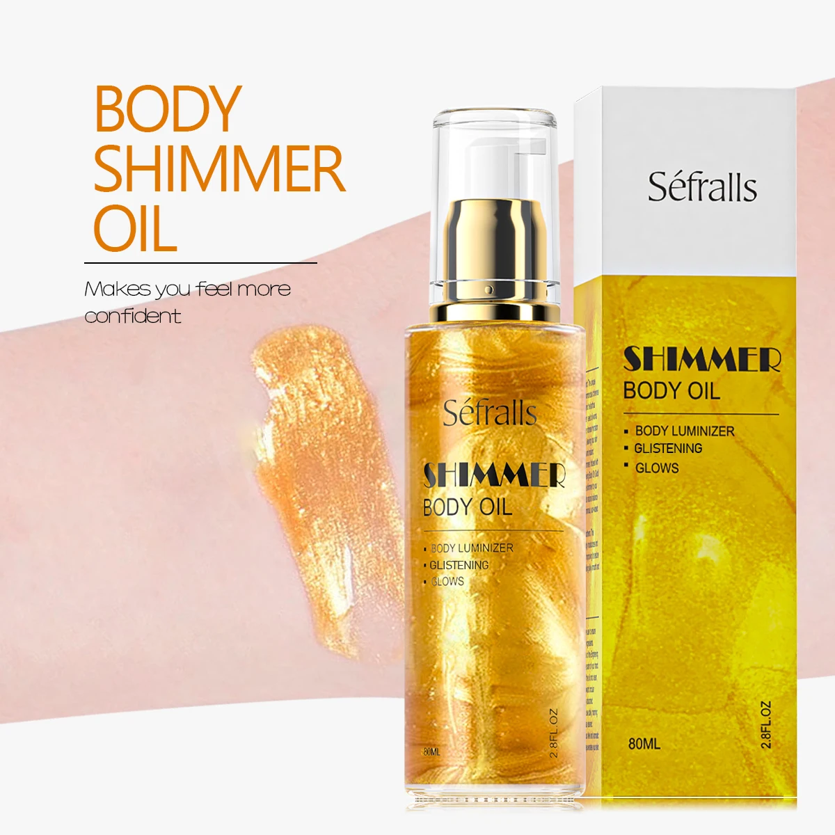 body oil shimmering body shine oil body shimmer brand Custom
