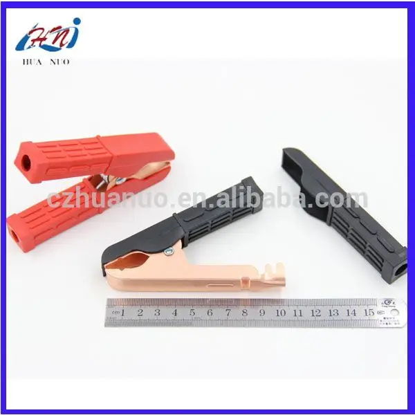 Factory Direct Selling 105mm 100a Custom Alligator Clips Red Fully Insulated Pvc Iron Contact Battery Clip Alligator