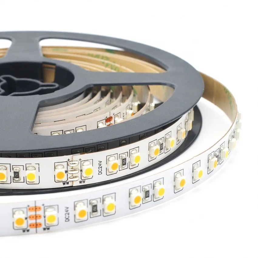high cri ra 95-97 CCT 3528  12v 24v 2700k-6500k 120leds/m stripe tape cct led strip light 120 leds 3528