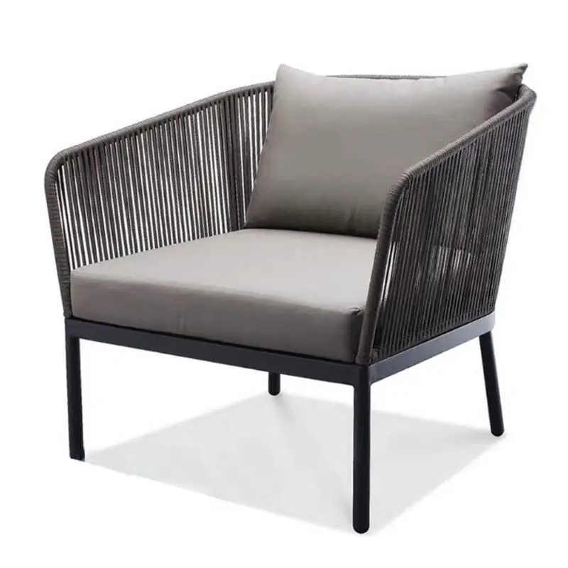 Modern Leisure Waterproof Garden Terrace Woven Rope Table and Chairs Patio Aluminium Dining Outdoor Furniture for Balcony