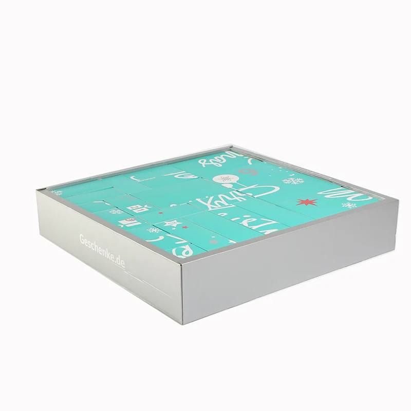 Custom christmas make up chocolate paper box advent calendar cardboard packaging gift calendar box