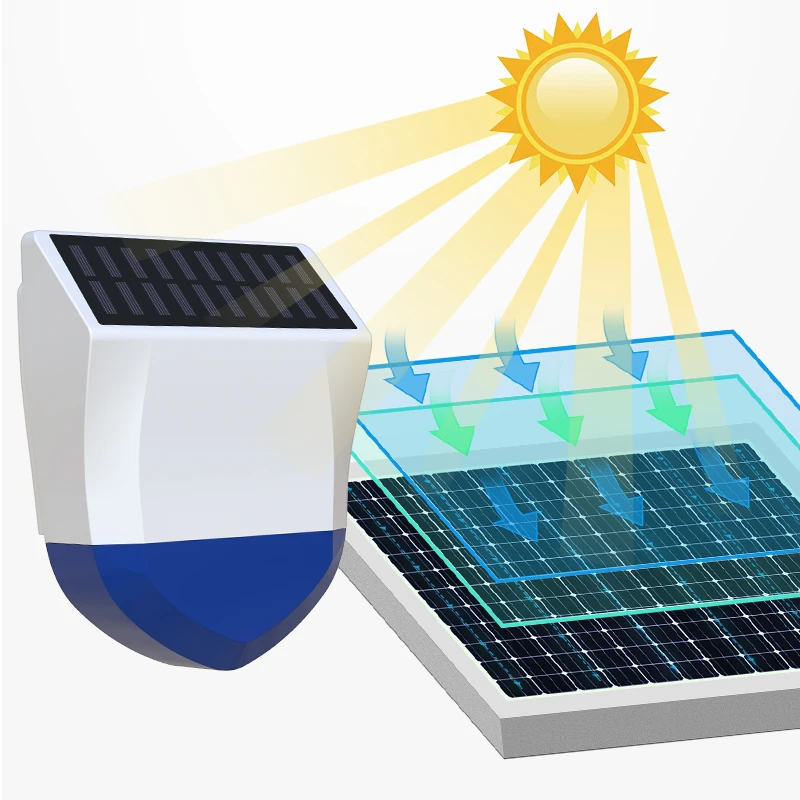 Waterproof home security system wireless alarm sirene horn buzzer wifi tuya solar outdoor siren