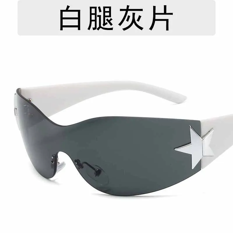 2024 New Fashion Y2K Outdoor Cool Sunglasses for Children Glasses Leg Pentagram Pattern Sunglasses