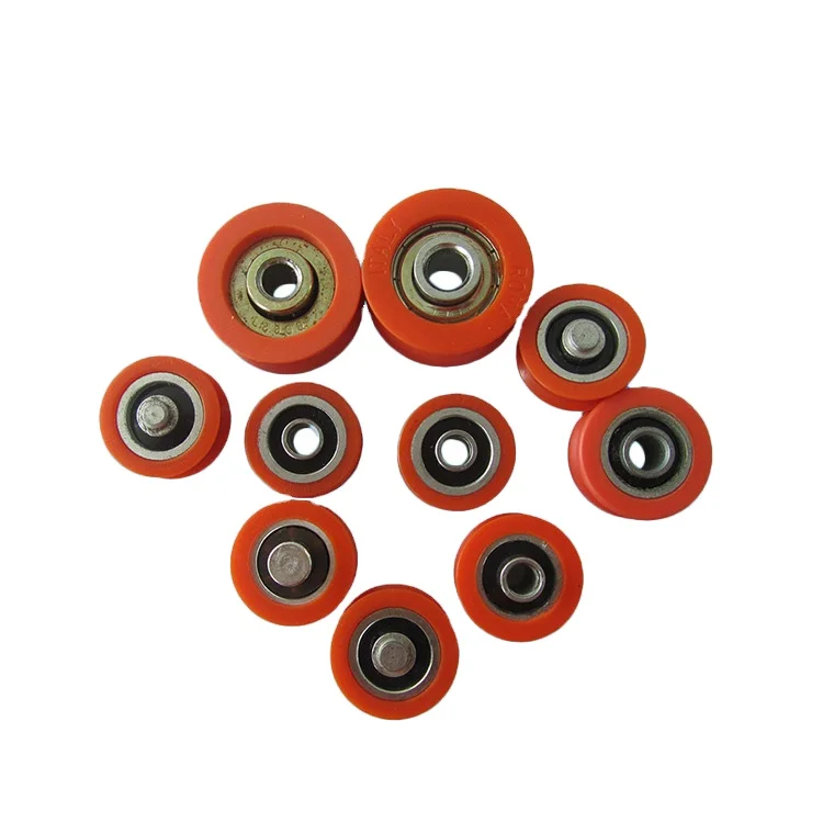 Customized plastic Rubber sheave bearing  pulley with roller shaft