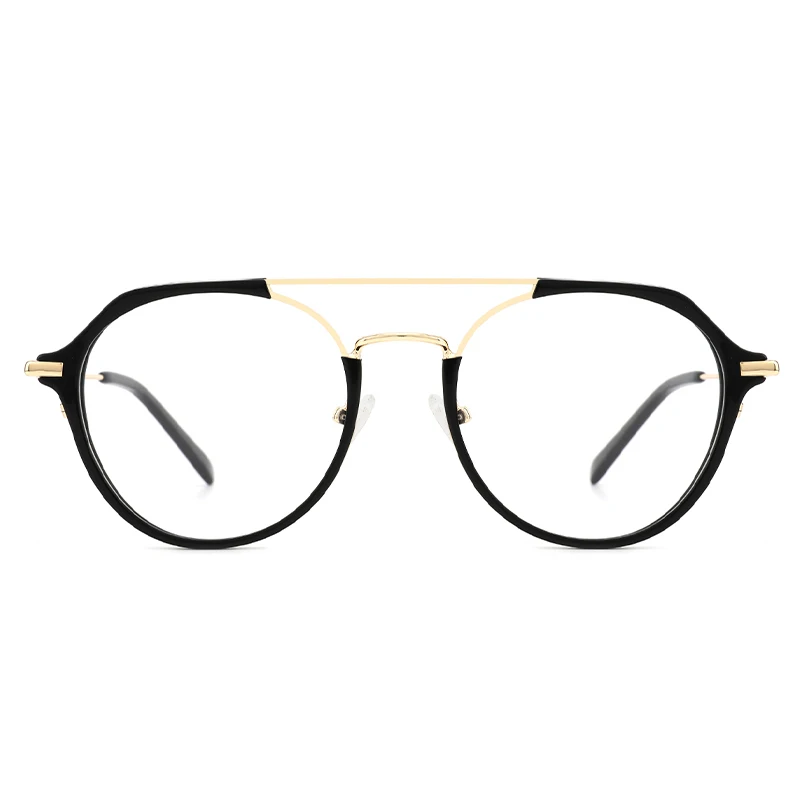  YC Europe fashion honey tortoise double bridge spectacle frames retro eyewear acetate metal optical