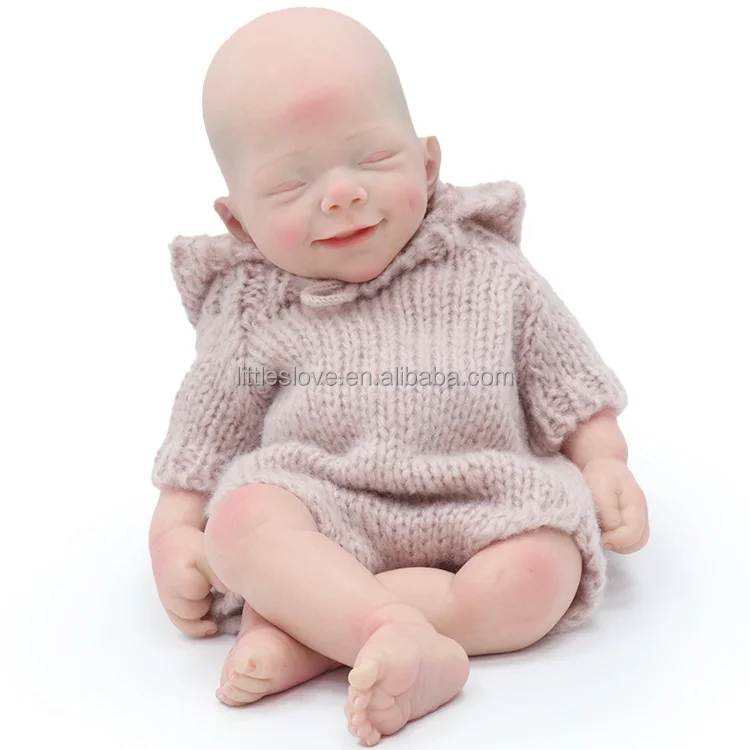 Littleslove 1 9 кг силиконовые гиперреалистичный Пупс апреля 16 дюймов всего тела твердого силикона куклы с реалистичной улыбкой закройте глаза в рождественском стиле