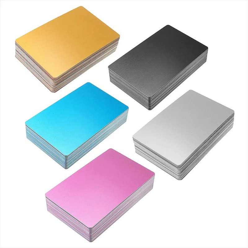 Wholesale laser cutting service  metal stamping parts Anodized Aluminum Blank Business Cards