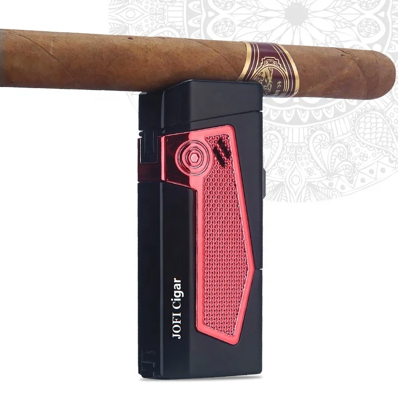 Новинка роскошная портативная ветрозащитная Бутановая струйная газовая зажигалка с логотипом на заказ оптовая продажа Заводская Зажигалка для сигар