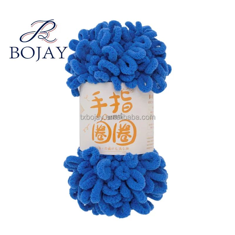 Bojay 2022 New Arrival,  100% Polyester Chenille Yarn with Various Colors, Chunky Fine Finger Loop Yarn for Hand Knitting