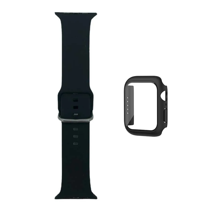 2 в 1 металлическая пряжка силиконовый чехол для часов и ремешок Apple Watch всех серий