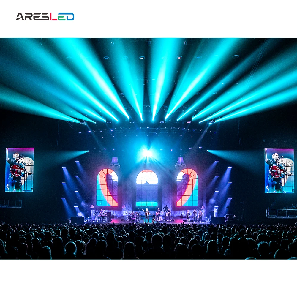 ARESLED Full Color P3.91 P4.81 Stage Backdrop display panels Seamless Splicing Rental LED screen for outdoor