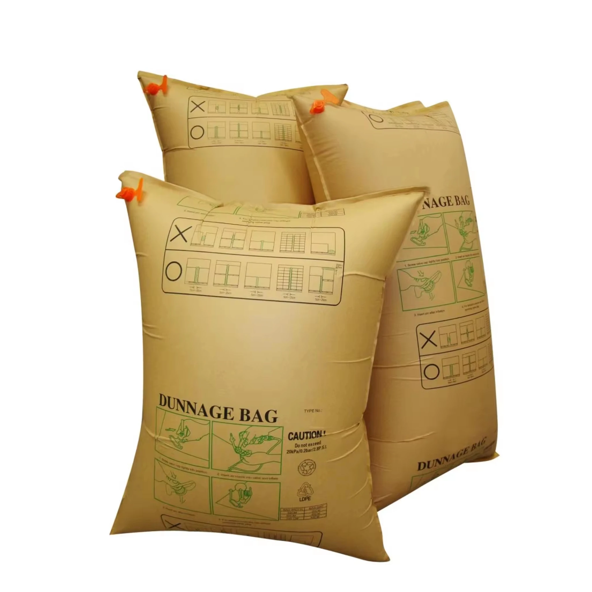Fast Inflatable Pillow Paper Container High Pressure Air Dunnage Bags