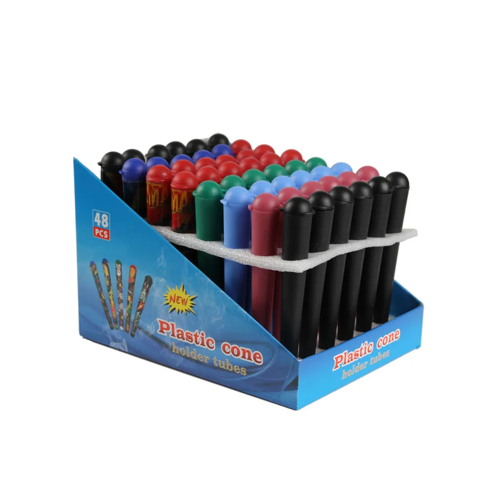 120mm Empty Pop Top Pp Rolling Tube Cigar Packaging Transparent Child Resistant Plastic Conical Cone Tubes