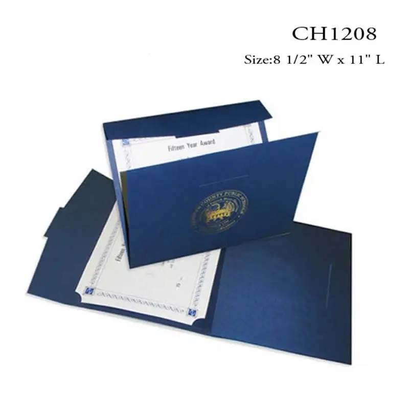 Wholesale Custom PU portfolio Leather Folder A5 A4 Graduation Diploma Degree Certificate Cover  certificate scroll holder