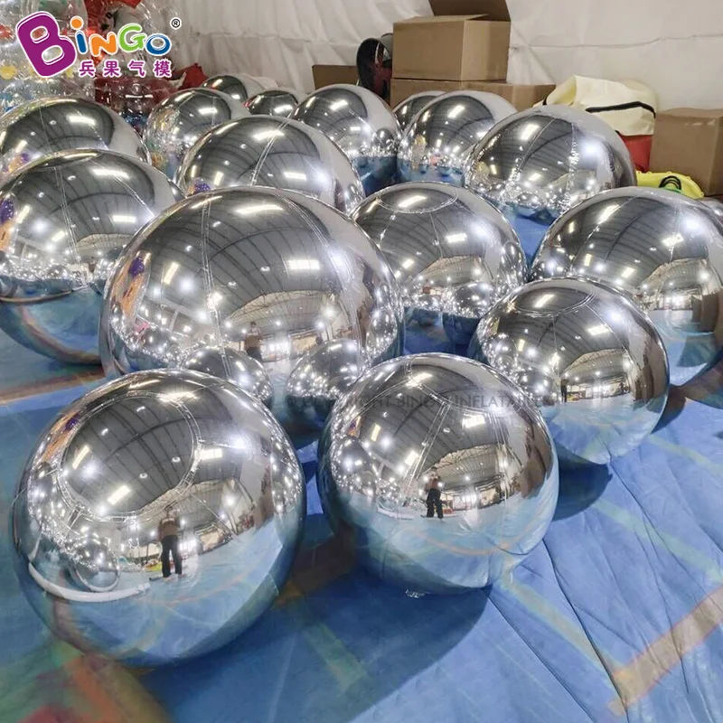 Bingo Factory Price Disco Mirror Ball Advertising Hanging Big Shiny Giant Mirror Sphere Inflatable Mirror Ball For Decoration