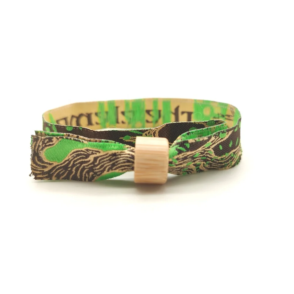 Bamboo lock for RPET material fabric wristband