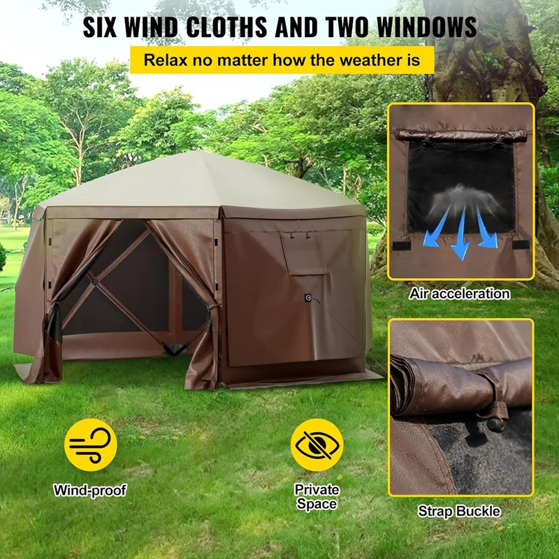 Outdoor Awning Tent Large Families Outdoor Entertainment Waterproof Portable Gazebos mosquito net Camping Hiking