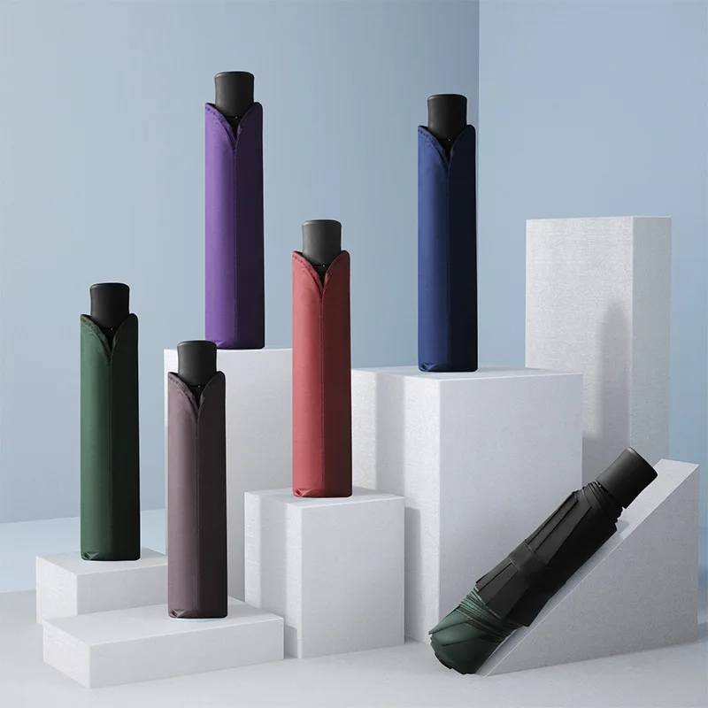 Sunny and Rainy Umbrella  Windproof 3 Fold Umbrellas Tiny Portable Folding Rain Foldable Umbrellas