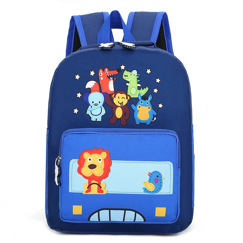 2024 Wholesale Zool Printed Cute Cartoon Lion Kindergarten Student School Bags Adjustable Belt Backpack With Zipper
