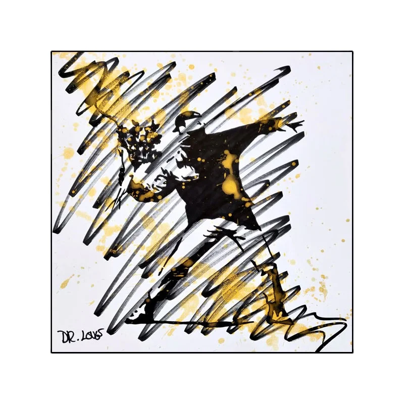 Banksy hang painting street graffiti artist decorative painting balloon girl fashion living room bedroom mural